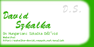 david szkalka business card